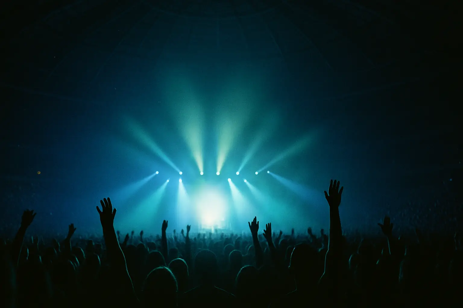 Mood photograph of a arena at night