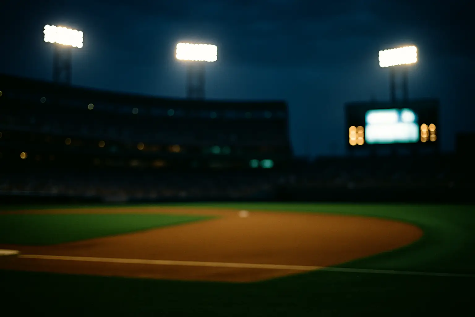 Mood photograph of a stadium at night