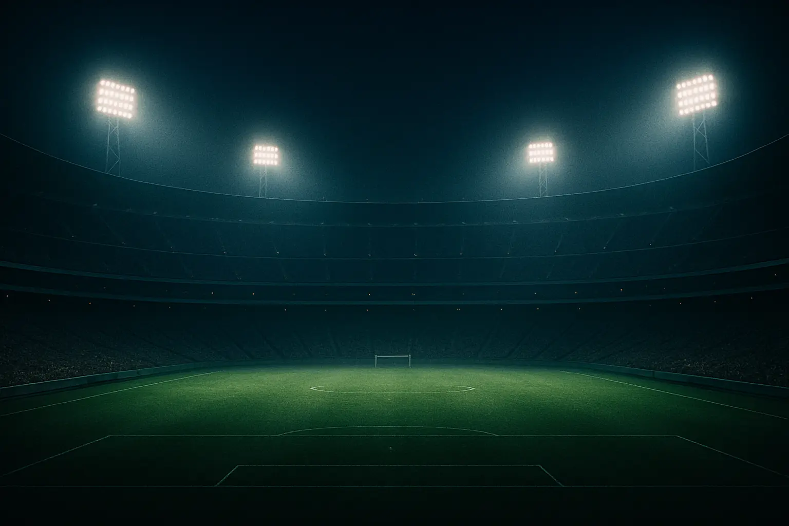 Mood photograph of a stadium at night