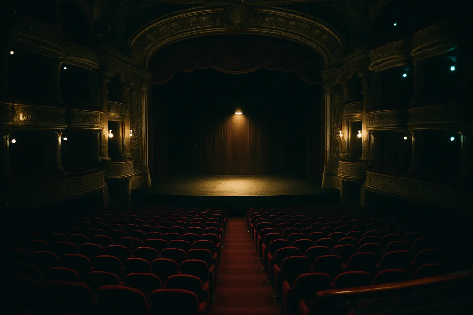 Mood photograph of a theater at night